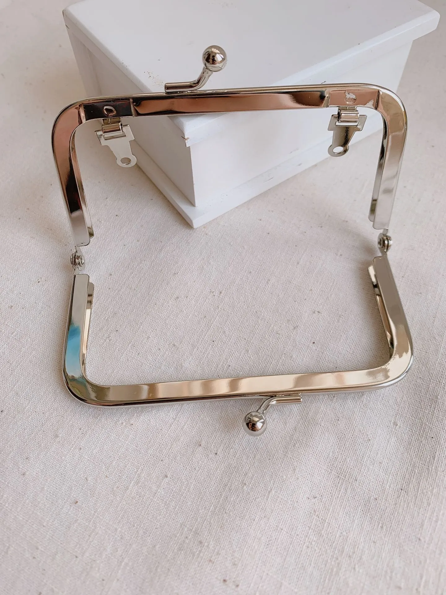 10cm Silver Purse Frame With Inside Loops 10cm x 6cm