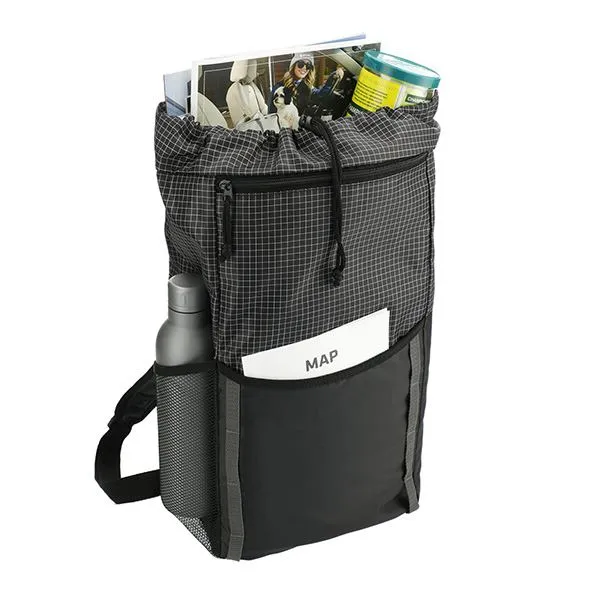 14L Grid Drawstring Backpack (Q625622)