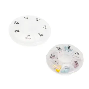 2 Pcs Pill Boxes 7 Day 1 Times a Day Pill Dispenser Storage Box Weekly Daily Medicine Organizer Vitamin Holder Pill Container for Travel Outdoors Use