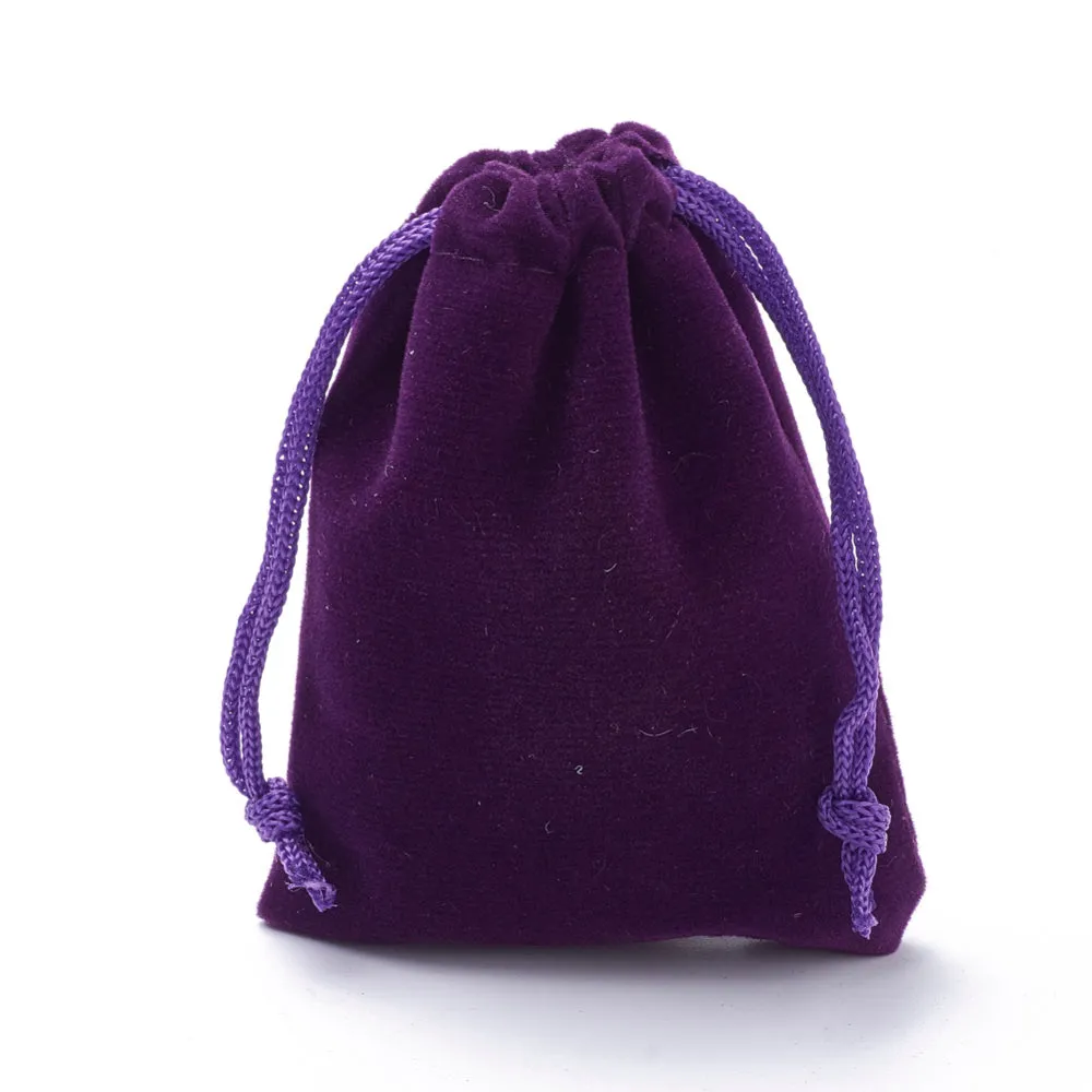 50 pc Rectangle Velvet Pouches, Gift Bags, Indigo, 12x10cm