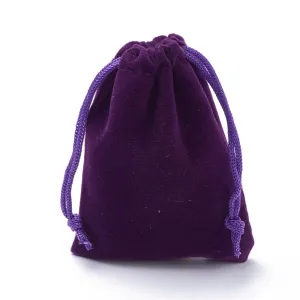 50 pc Rectangle Velvet Pouches, Gift Bags, Indigo, 12x10cm