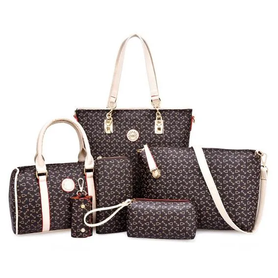 6-Piece Set: Women's Shoulder Bags Luxury Totes