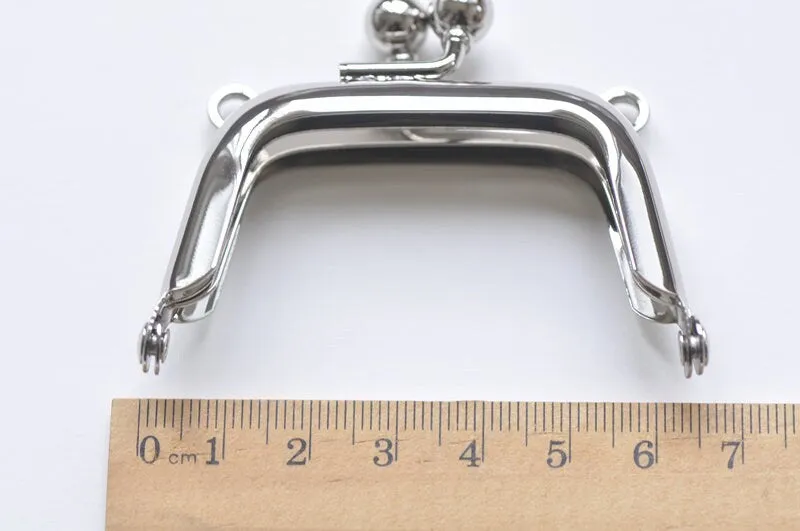 6.5cm Silver Bag Purse Frame Ladder-shaped Mini Glue-In Purse Frame 6.5cm x 3.6cm