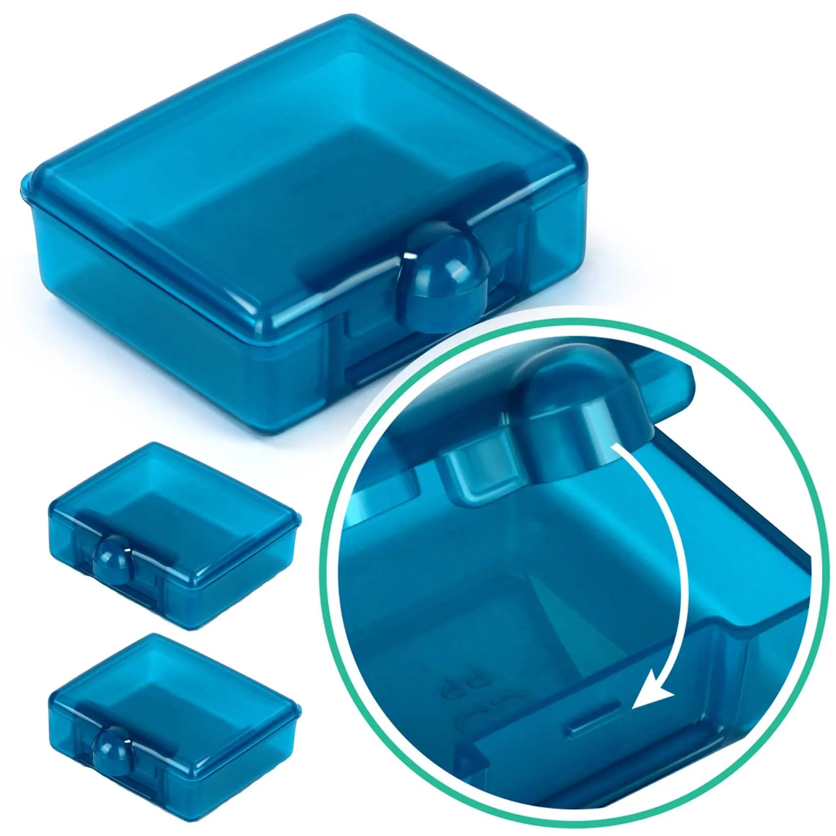 6Packs Small Pill Box Organizer Case, Mini Pill Organizer Pocket Pill Box Daily Pill Case Pill Box for Travel, Portable Pill Container (Blue&Red) 6PCS Daily Pill Boxs
