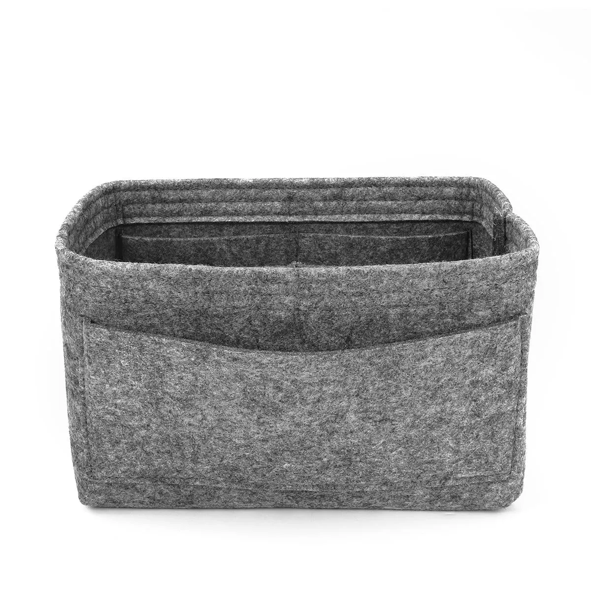 7-Color Felt Fabric Handbag Organizer, 26x15x14cm Multi-Pocket Insert for Makeup and Purse