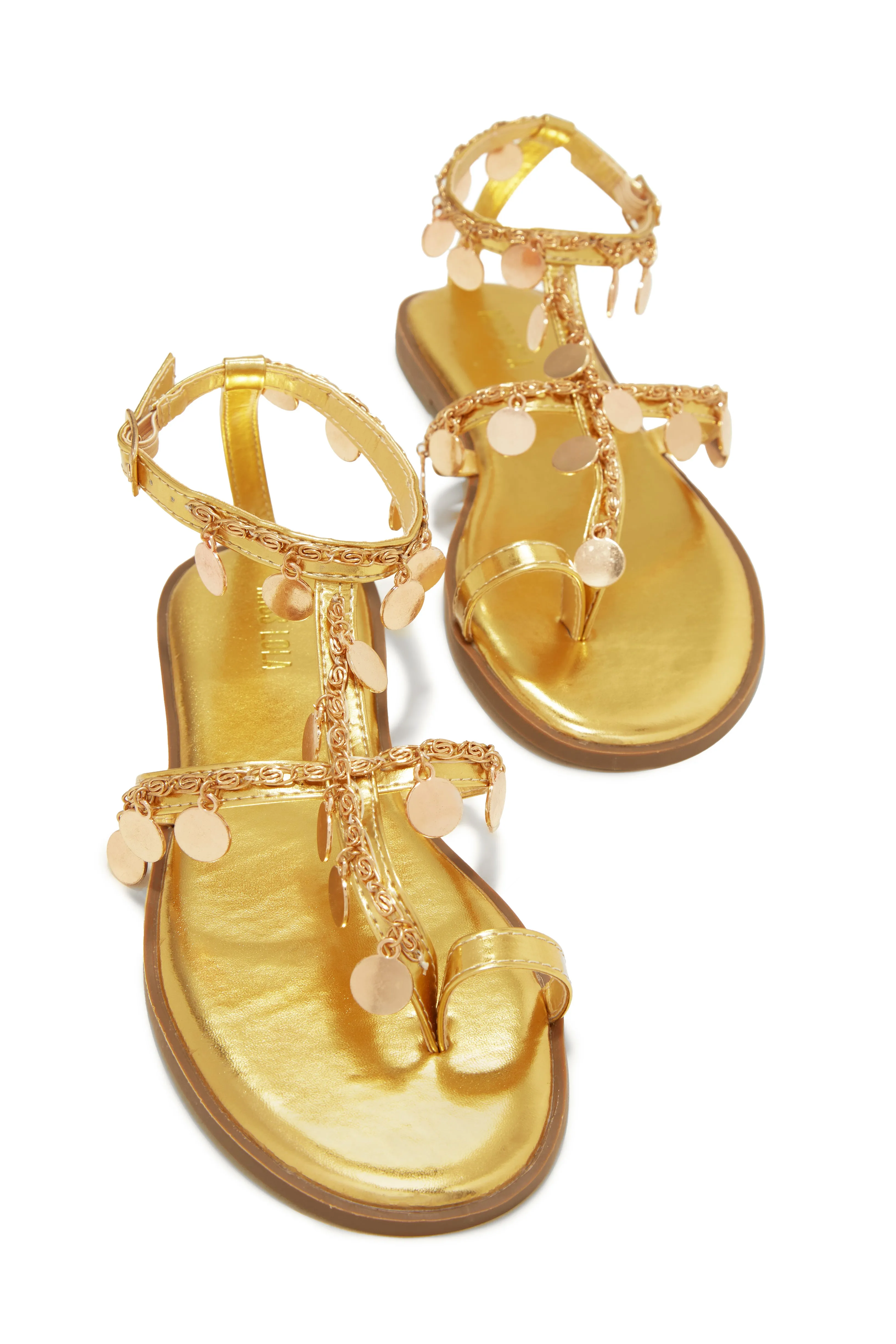 Absolute Paradise Chain Embellished Sandals - Black