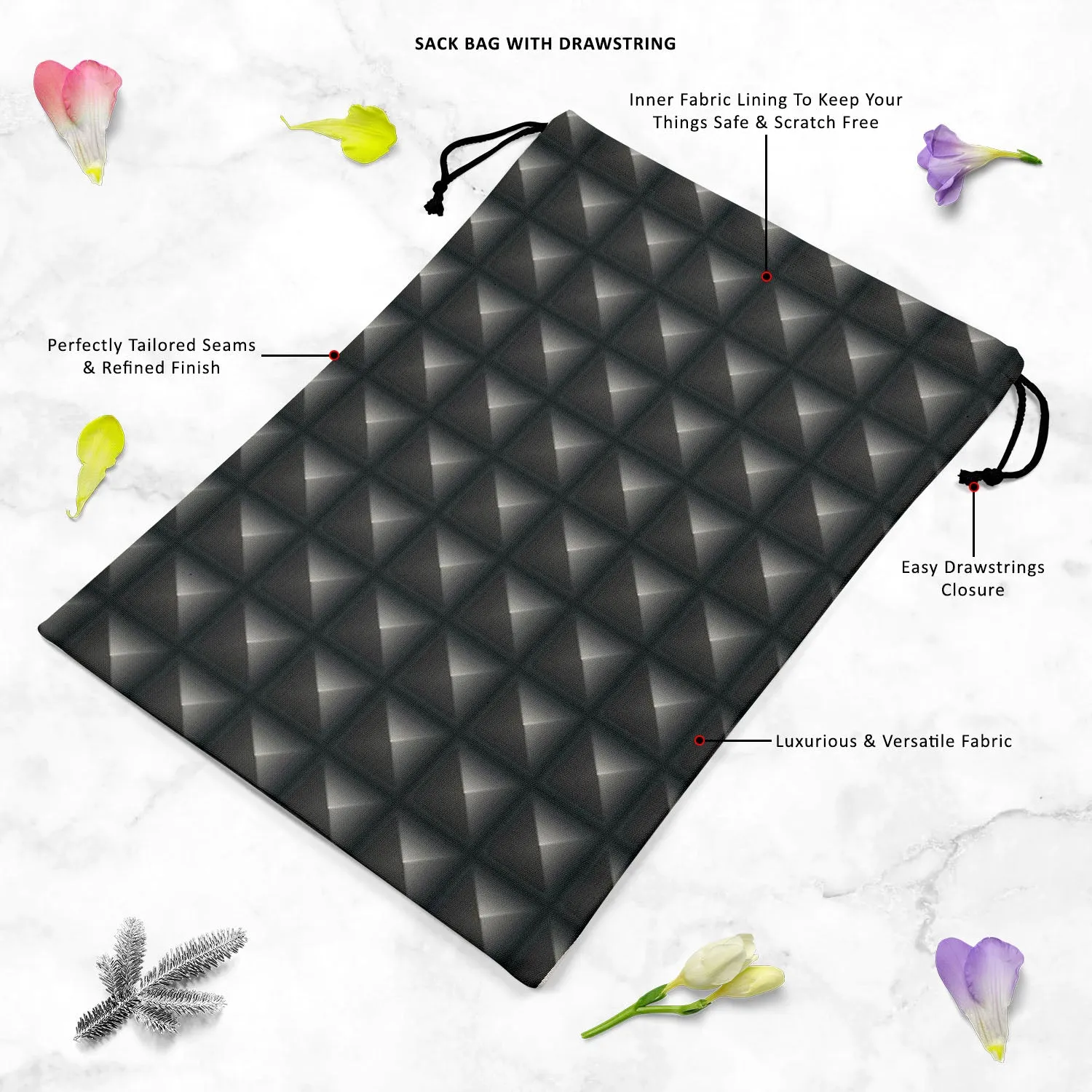 Abstract Art D39 Reusable Sack Bag | Bag for Gym, Storage, Vegetable & Travel