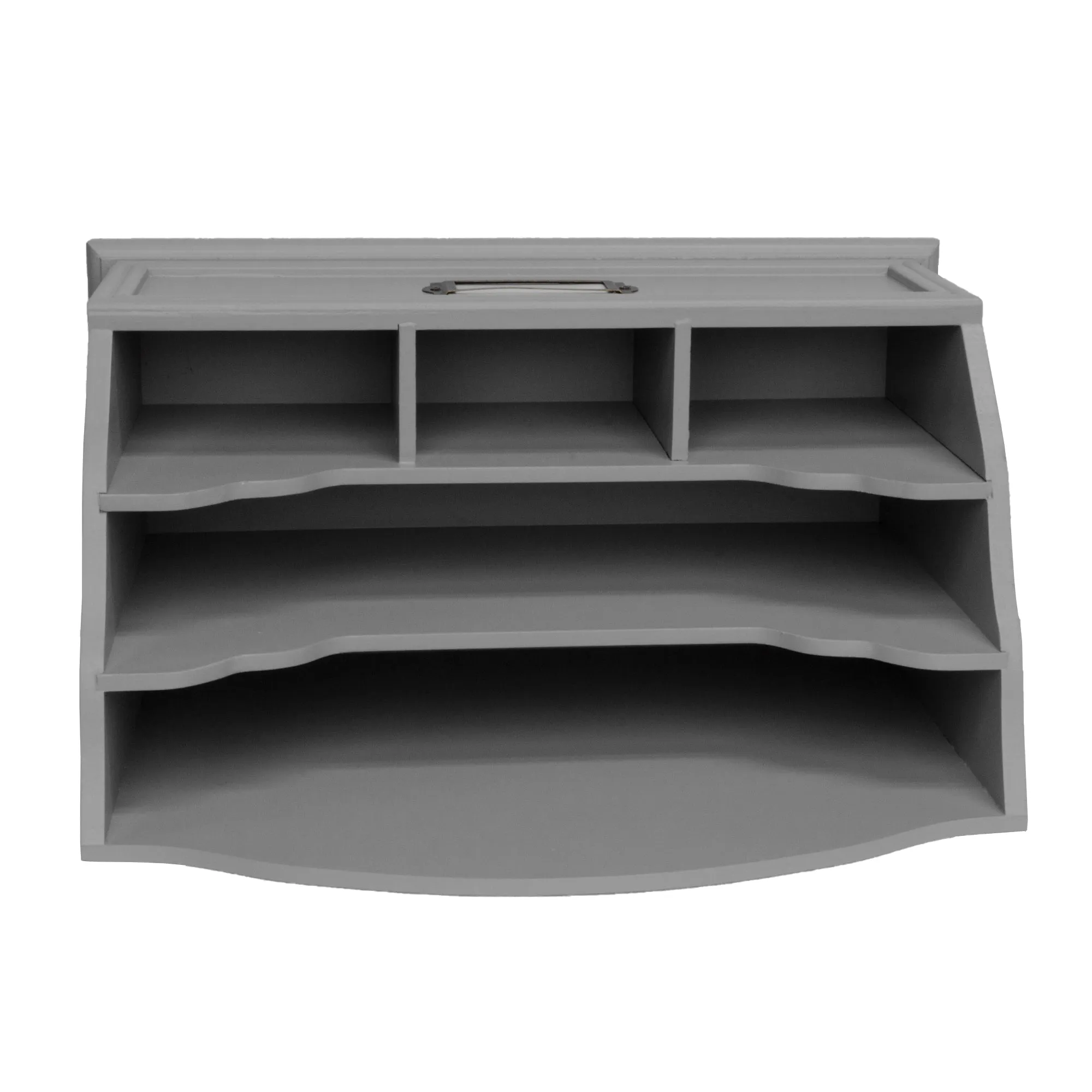 All-in-One Desk Organizer with 6 Compartments - Grey