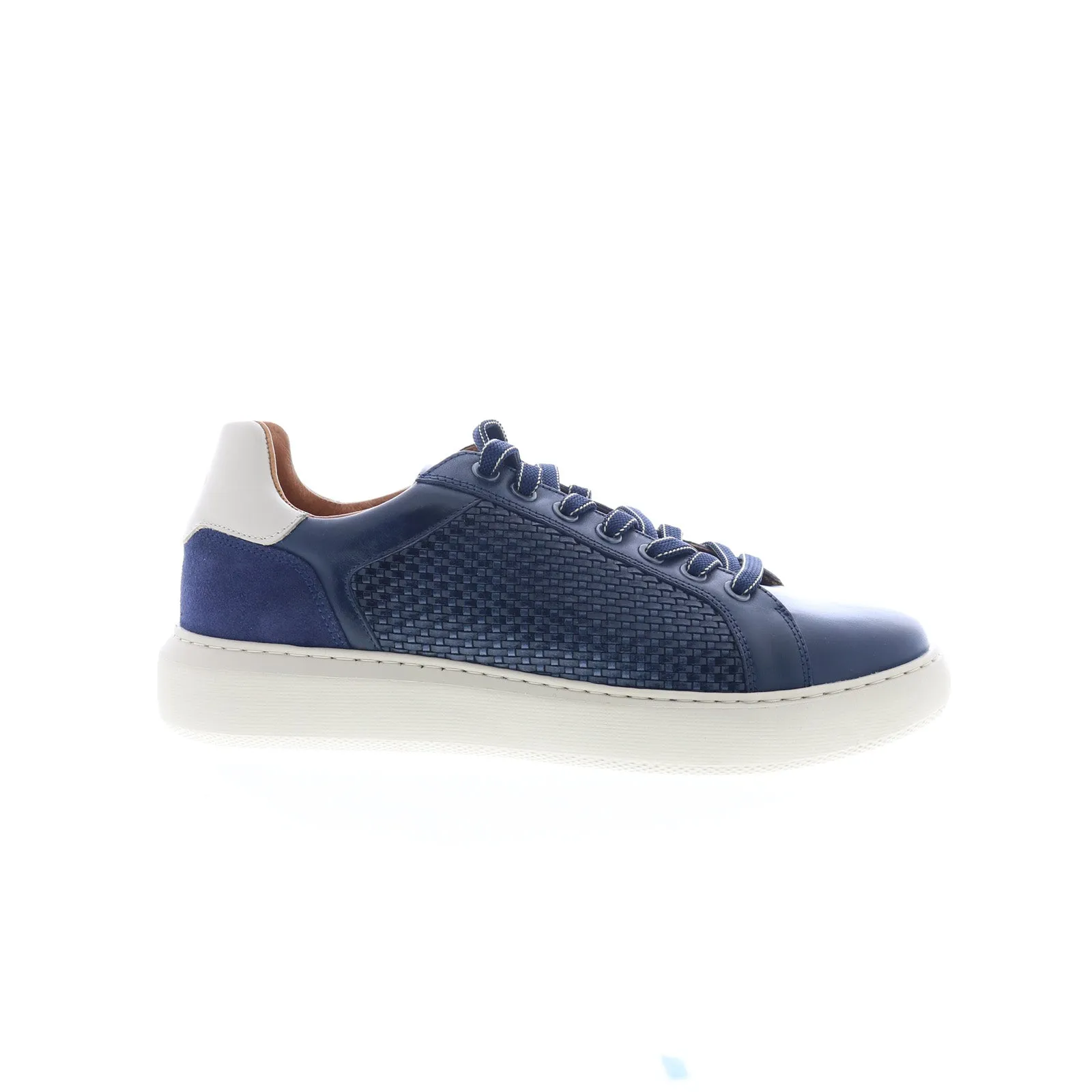 Ambitious 13450 Mens Blue Leather Lace Up Lifestyle Sneakers Shoes
