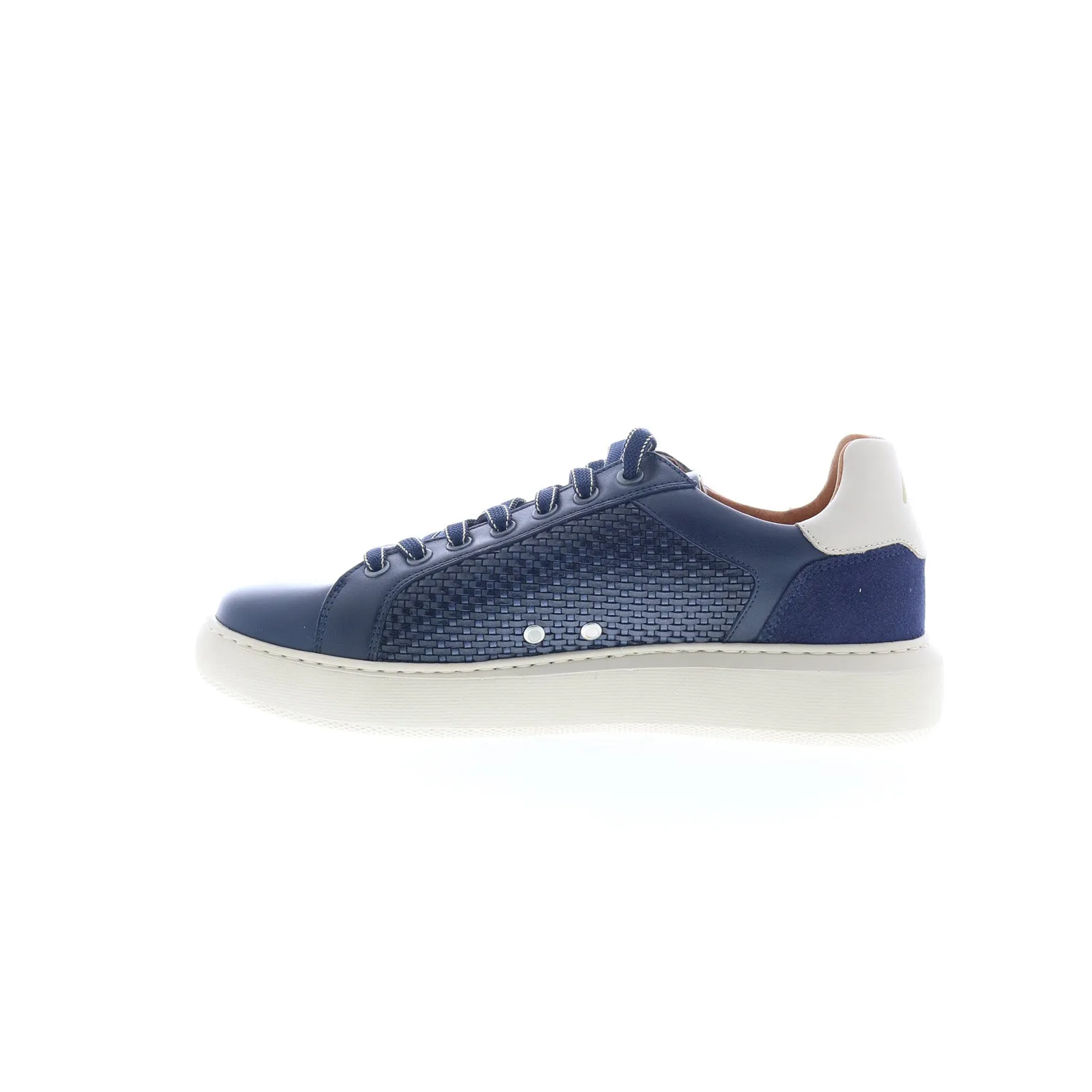 Ambitious 13450 Mens Blue Leather Lace Up Lifestyle Sneakers Shoes