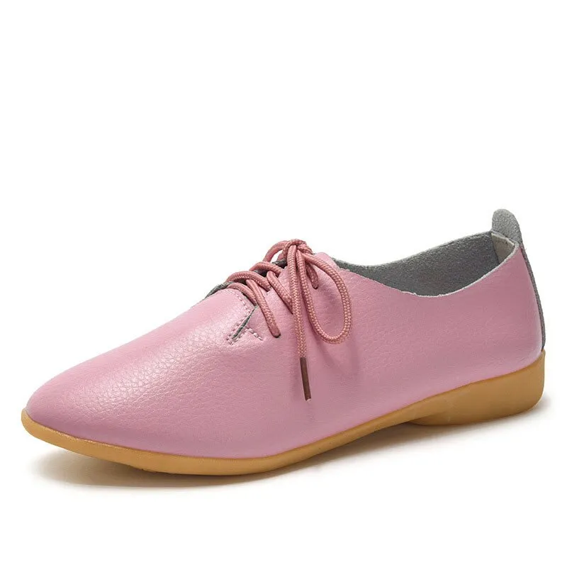 Amozae-  Back to College Women flats single sneakers women shoes flats leather mom solid color casual loafers shoes woman flat tenis feminino