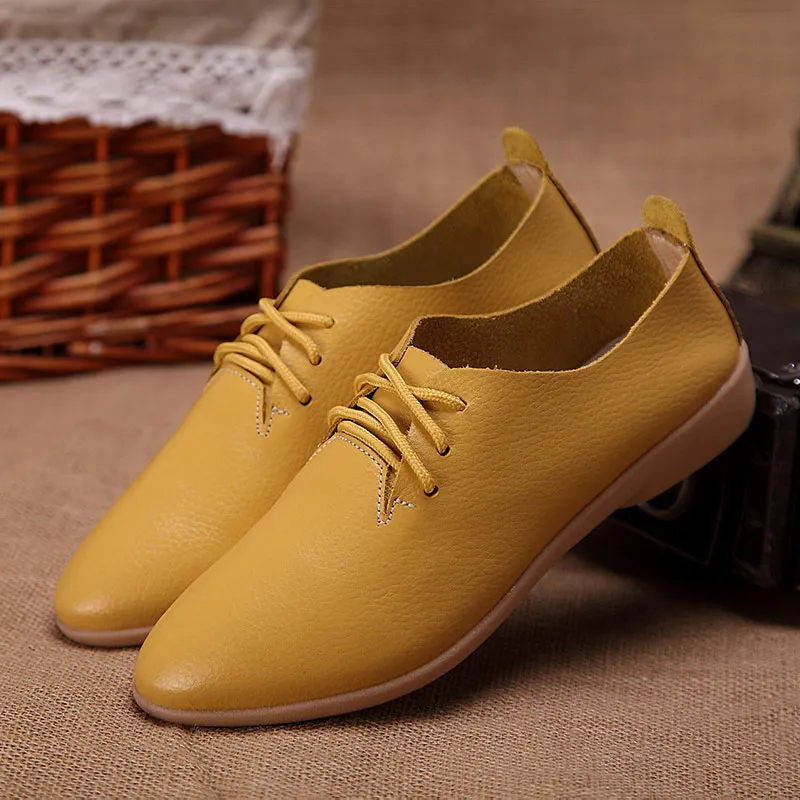 Amozae-  Back to College Women flats single sneakers women shoes flats leather mom solid color casual loafers shoes woman flat tenis feminino