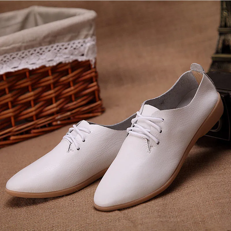 Amozae-  Back to College Women flats single sneakers women shoes flats leather mom solid color casual loafers shoes woman flat tenis feminino