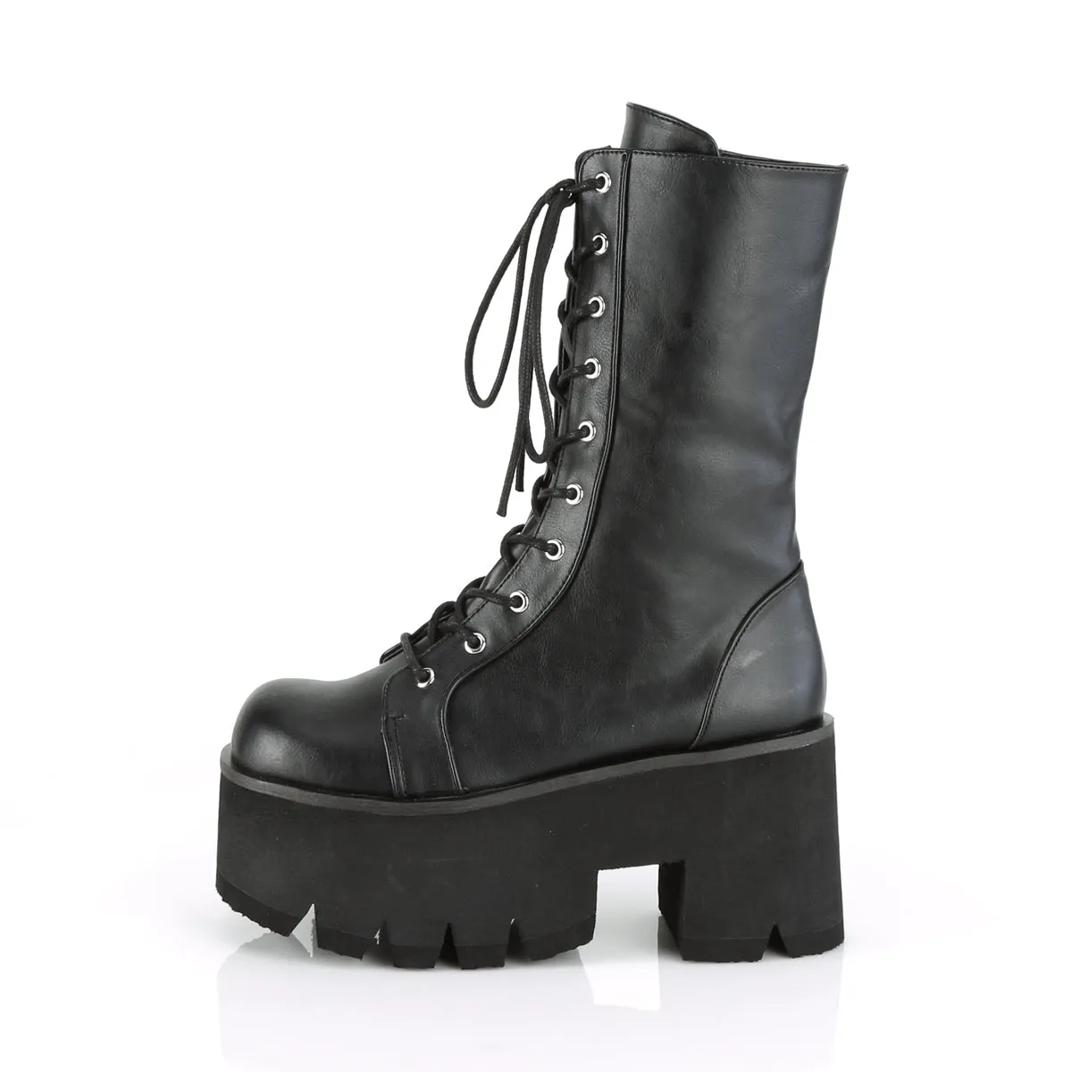 ASHES-105 DemoniaCult Black Vegan Leather Sexy Women's Mid-Calf & Knee High Boots (Alternative Footwear)