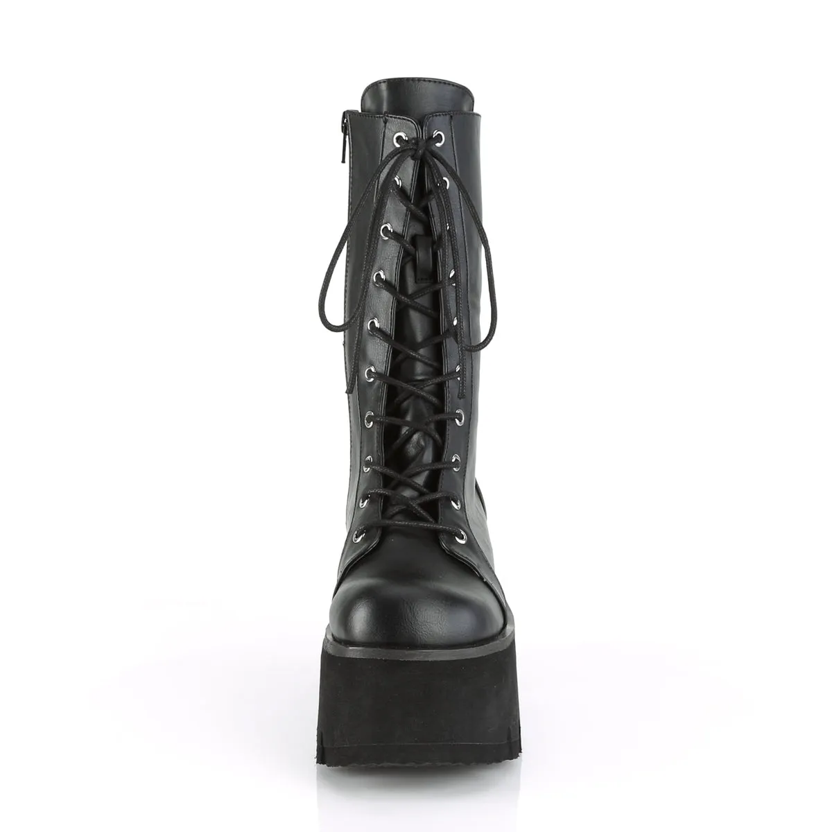 ASHES-105 DemoniaCult Black Vegan Leather Sexy Women's Mid-Calf & Knee High Boots (Alternative Footwear)