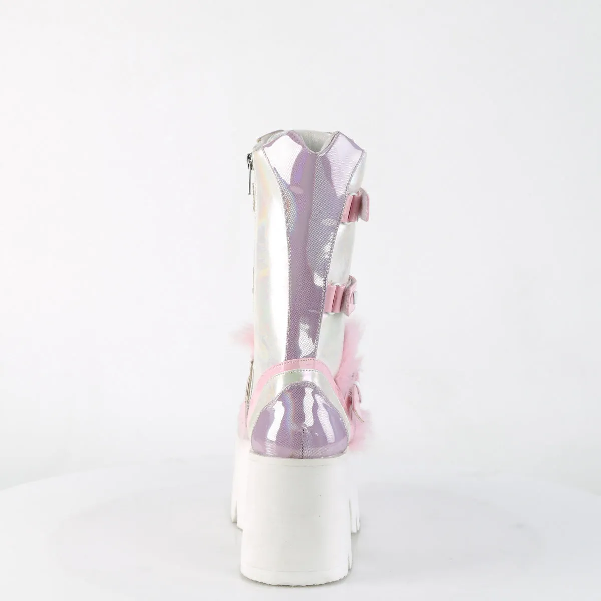 ASHES-120 DemoniaCult B.Pink-Lavender Holographic Pat Sexy Women's Mid-Calf & Knee High Boots (Alternative Footwear)