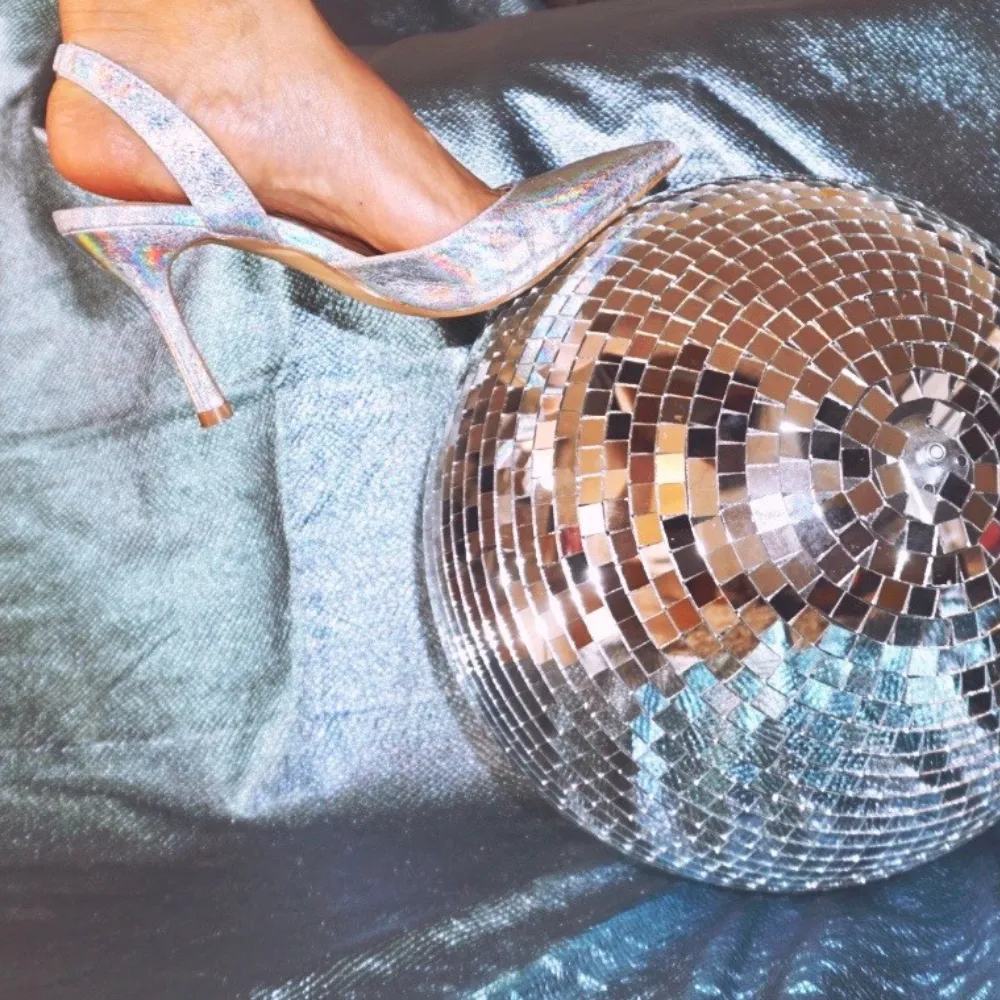 Audrey Vegan Hologram Slingback Pumps