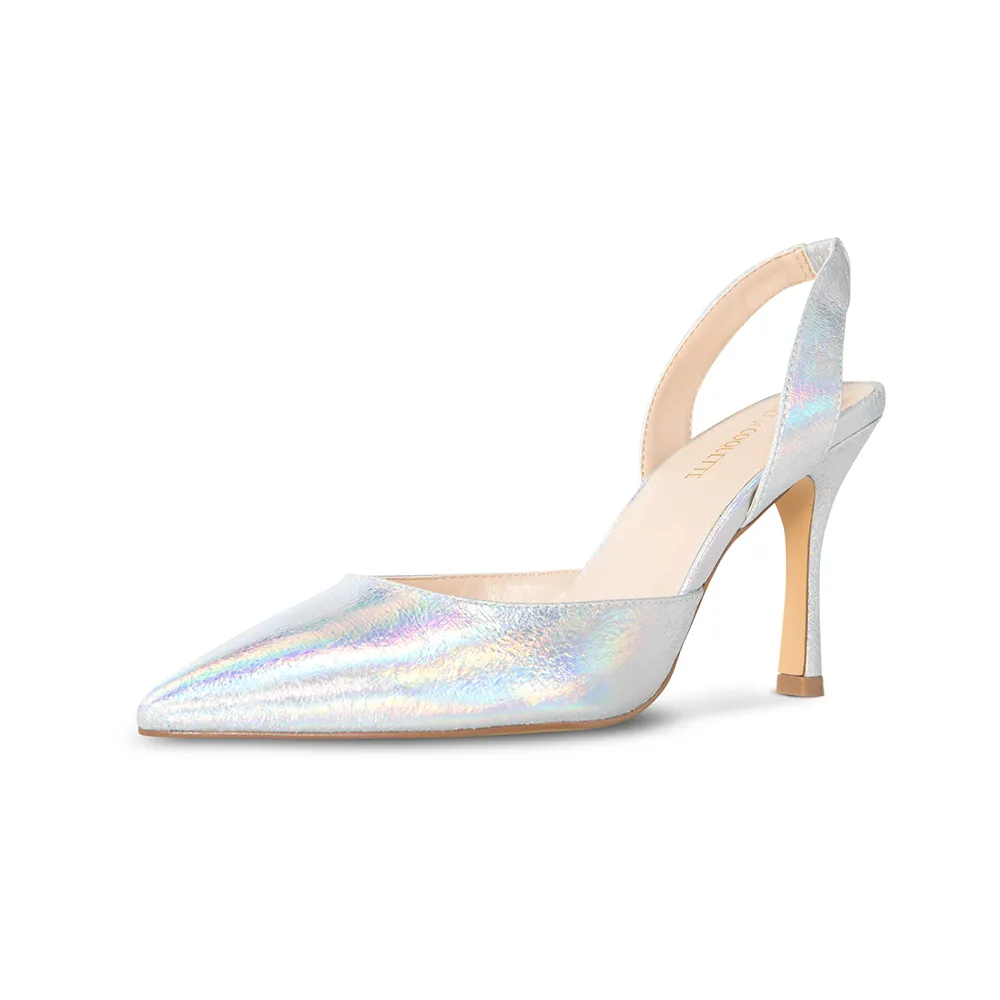 Audrey Vegan Hologram Slingback Pumps