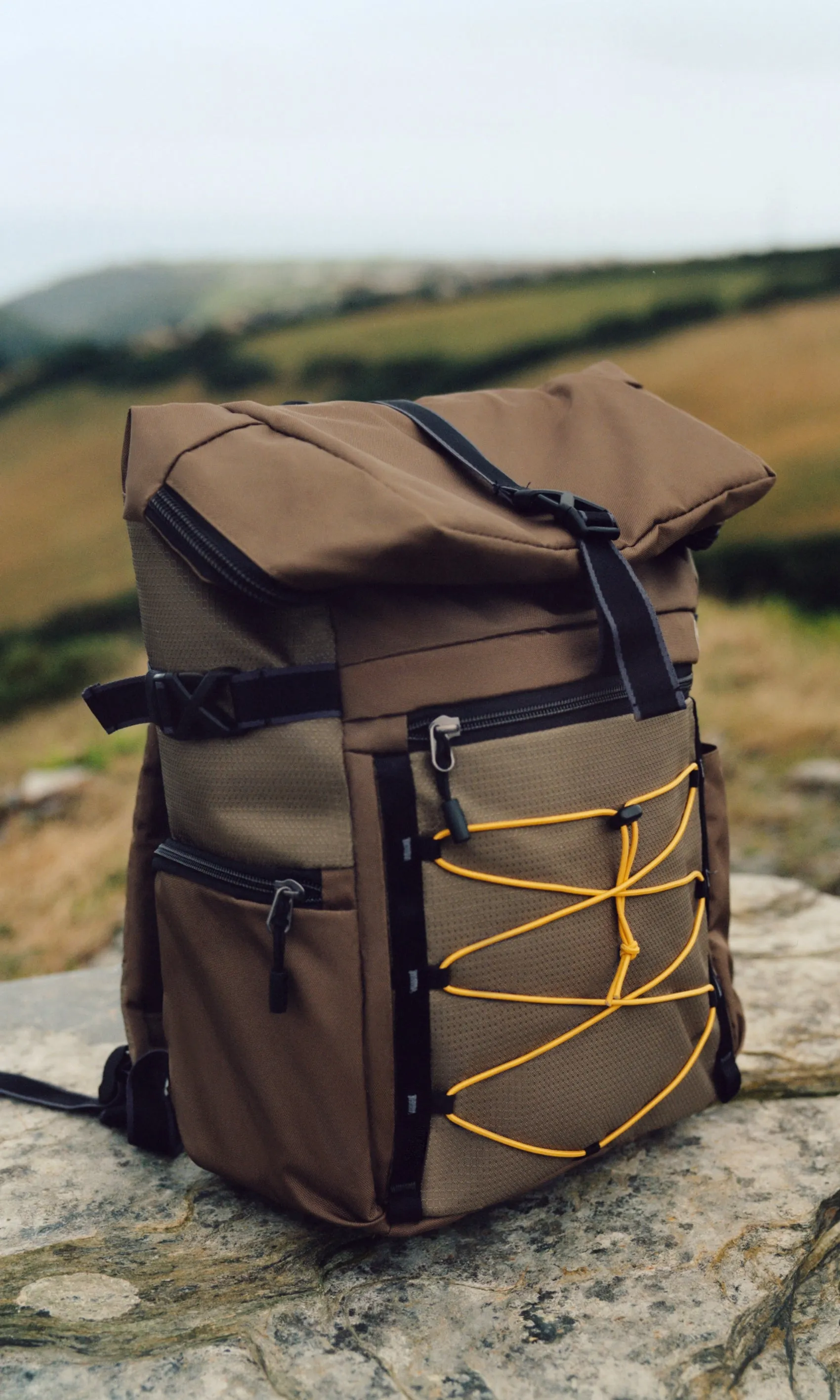 Bamburgh Roll Top Backpack in Khaki