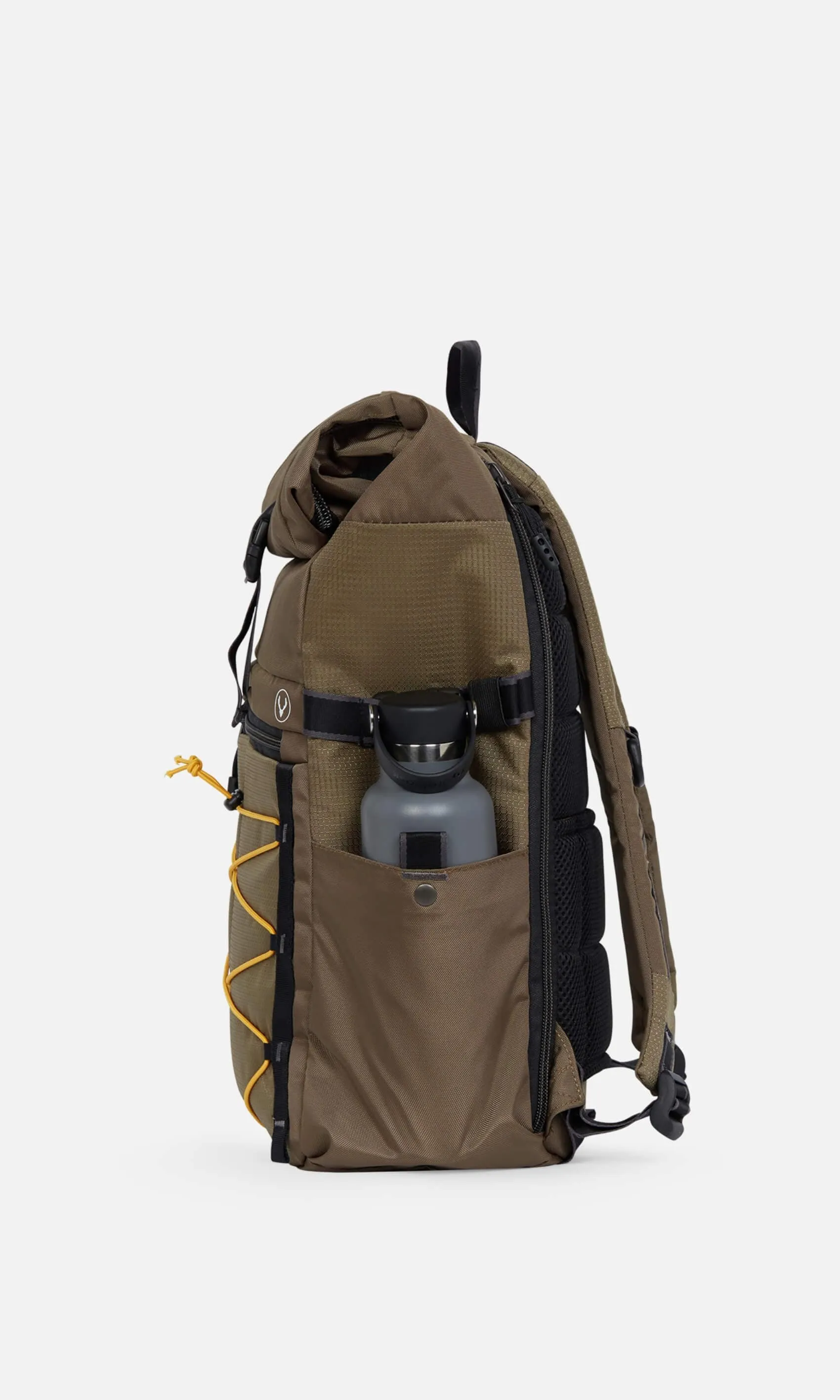 Bamburgh Roll Top Backpack in Khaki