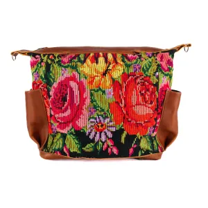 BEATRIZ CDB   CAMILA BACKPACK STRAP SET - OOAK HUIPIL - CAFE - NO. 11425