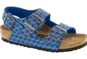 BIRKENSTOCK Kids Milano MF Reflective Cube Blue Sandal