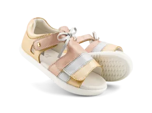 Bobux I Walk Mirror Sandal (Pale Gold   Rose Gold Stripe)
