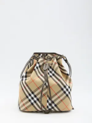Burberry Check Drawstring Bucket Bag