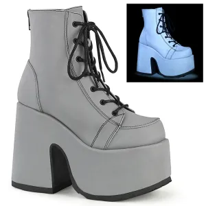 CAMEL-203 DemoniaCult Grey Sexy Women's Ankle Boots (Alternative Footwear)