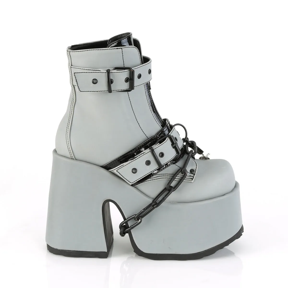 CAMEL-205 DemoniaCult Grey Sexy Women's Ankle Boots (Alternative Footwear)