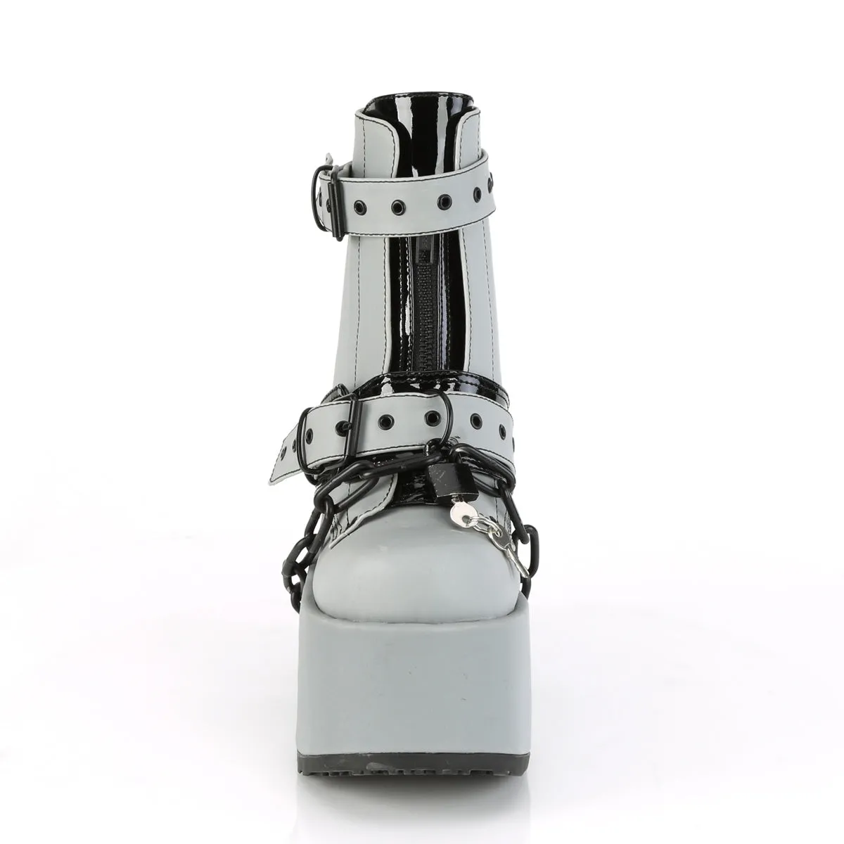 CAMEL-205 DemoniaCult Grey Sexy Women's Ankle Boots (Alternative Footwear)
