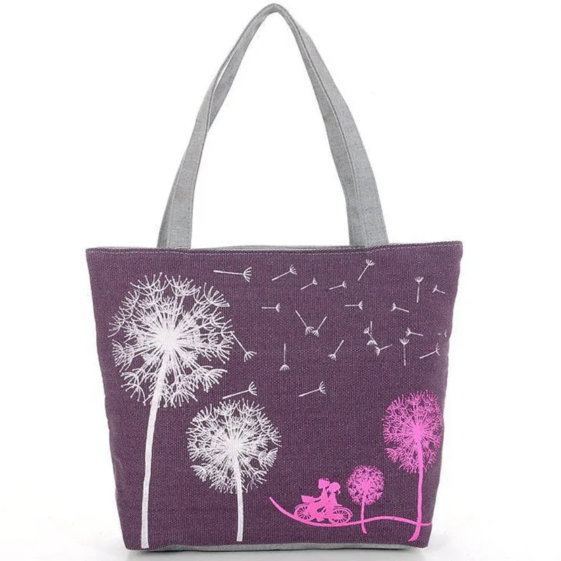 Canvas Women Casual Tote Designer Lady Large Bag Fashion dandelion Handbags Bolsas shopping bag New Women's Shoulder Bags M7-353