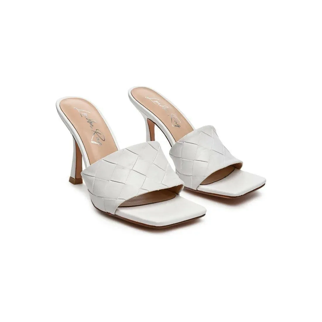 Carmen Woven Strap Mid Heel Sandals