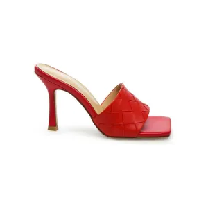 Carmen Woven Strap Mid Heel Sandals