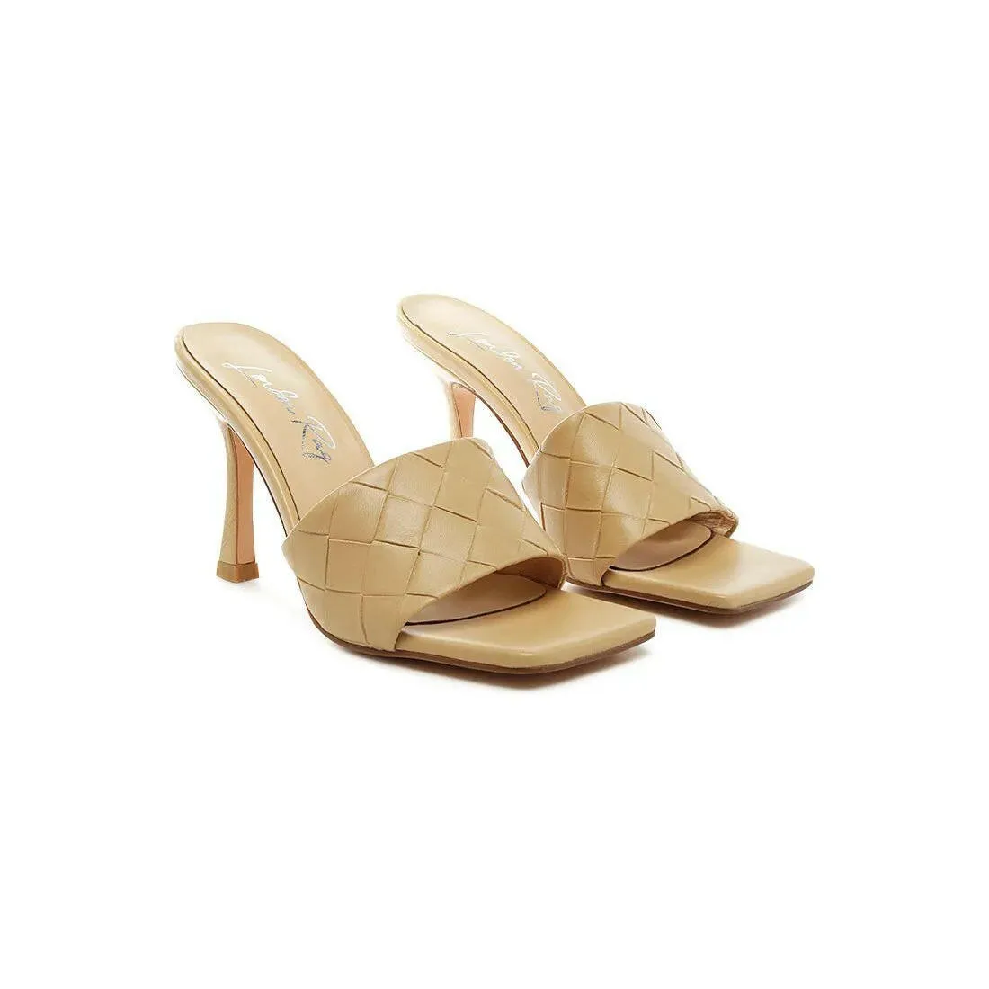 Carmen Woven Strap Mid Heel Sandals
