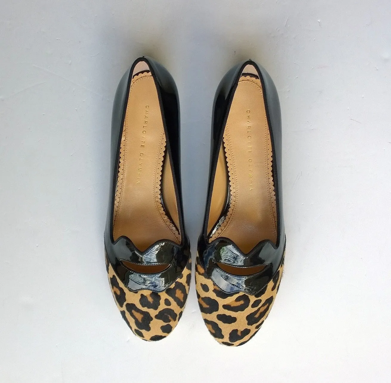 Charlotte Olympia Bisoux Patent Leather and Pony Flats Sale Shoes