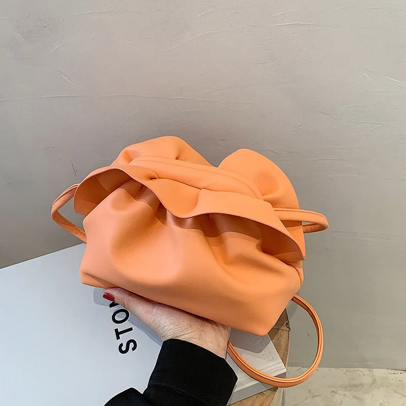 Christmas Gift Pleated Crossbody bag 2021 Summer New High quality Soft PU Leather Women's Designer Handbag Luxury brand Shoulder Messenger Bag