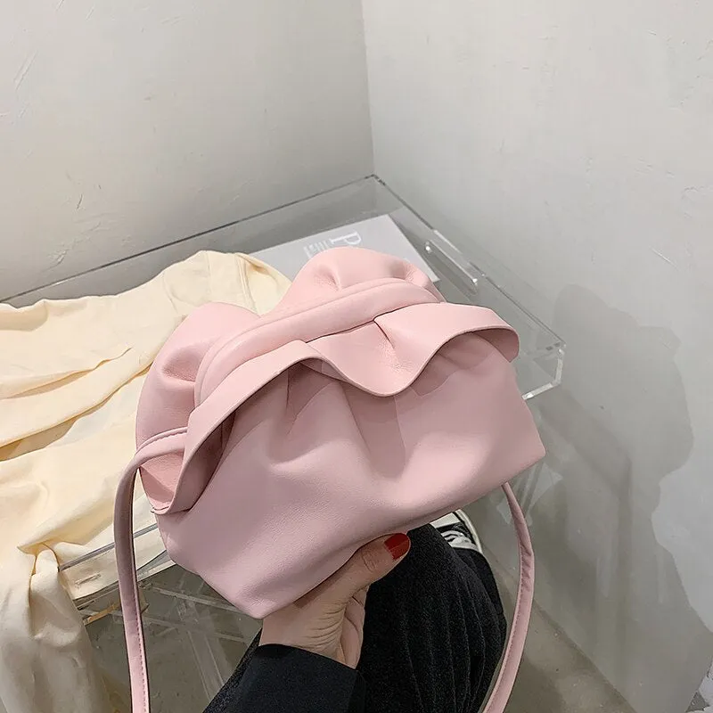 Christmas Gift Pleated Crossbody bag 2021 Summer New High quality Soft PU Leather Women's Designer Handbag Luxury brand Shoulder Messenger Bag