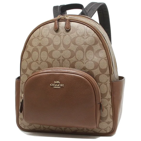 Coach Backpack Backpack Signature Beige Brown Ladies 5671