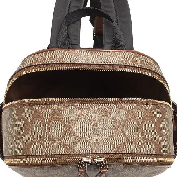 Coach Backpack Backpack Signature Beige Brown Ladies 5671