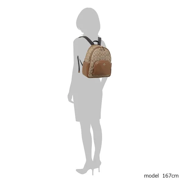Coach Backpack Backpack Signature Beige Brown Ladies 5671