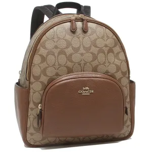 Coach Backpack Backpack Signature Beige Brown Ladies 5671