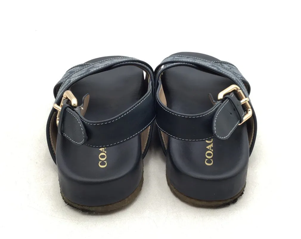 Coach Women's Adora CJ263 Blue Adjustable Strap Slingback Sandals - Size 8B