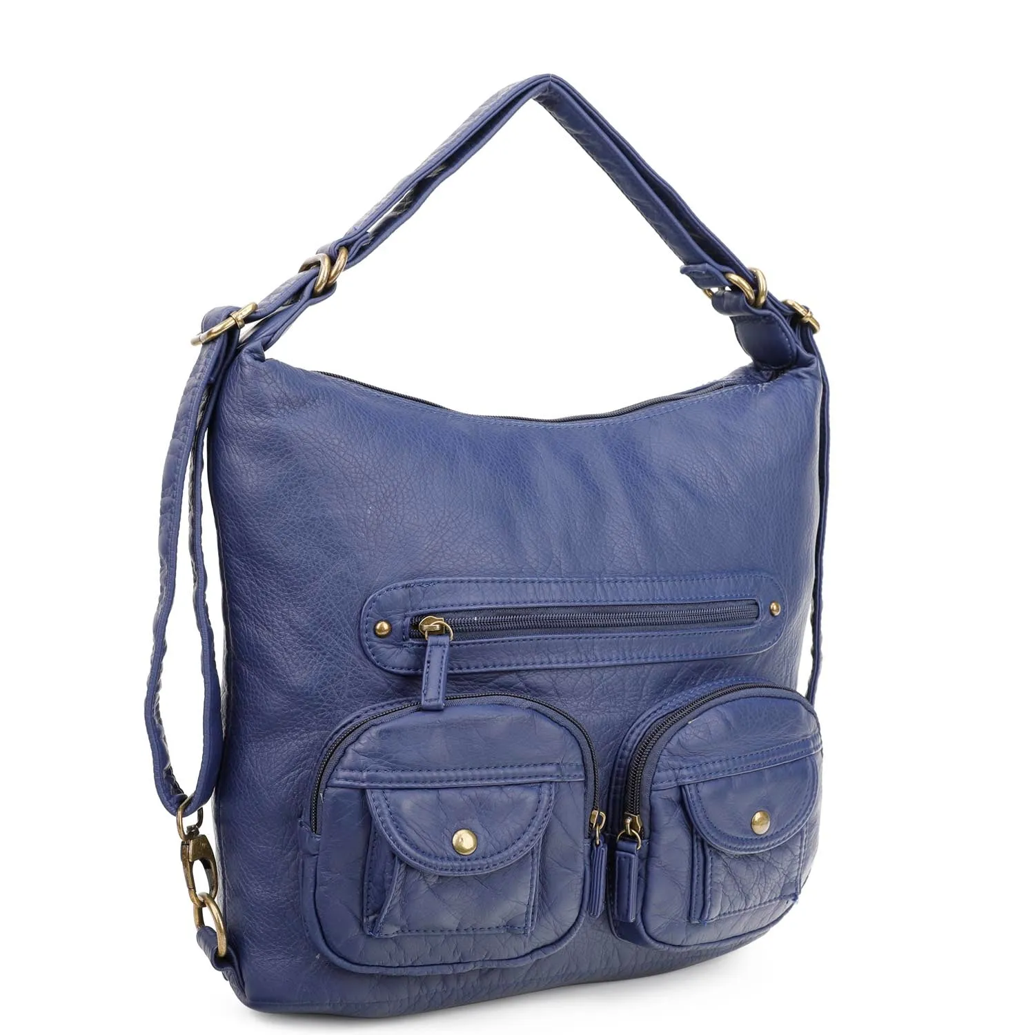 Convertible Crossbody Backpack - Navy Blue