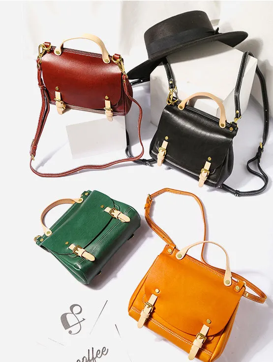 Convertible Womens Leather Backpack Crossbody Bag For Women