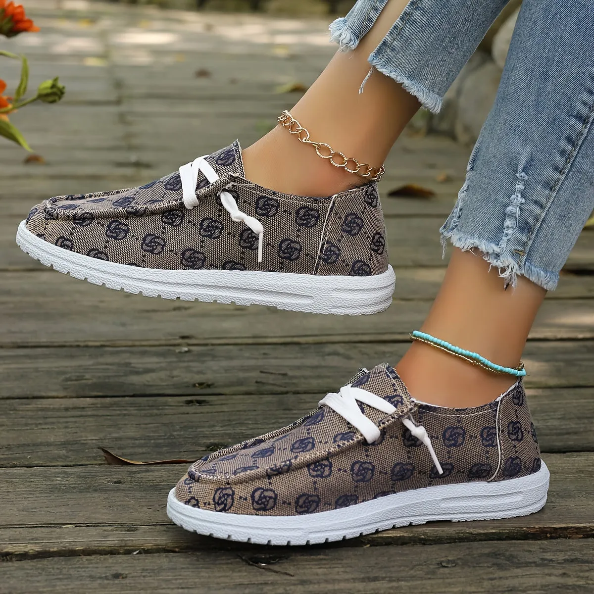 Dames zomer loafer-light slip-on schoenen met bloemenpatronen