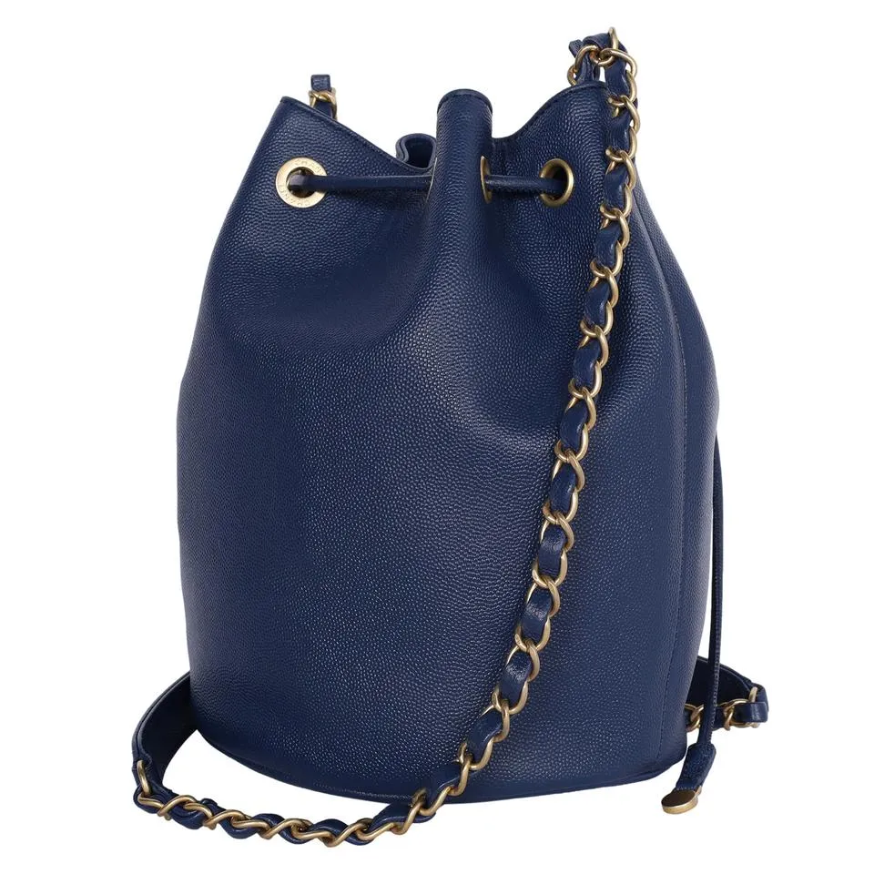 Deauville Drawstring Bucket Crossbody Bag Studded (Authentic Pre-owned)