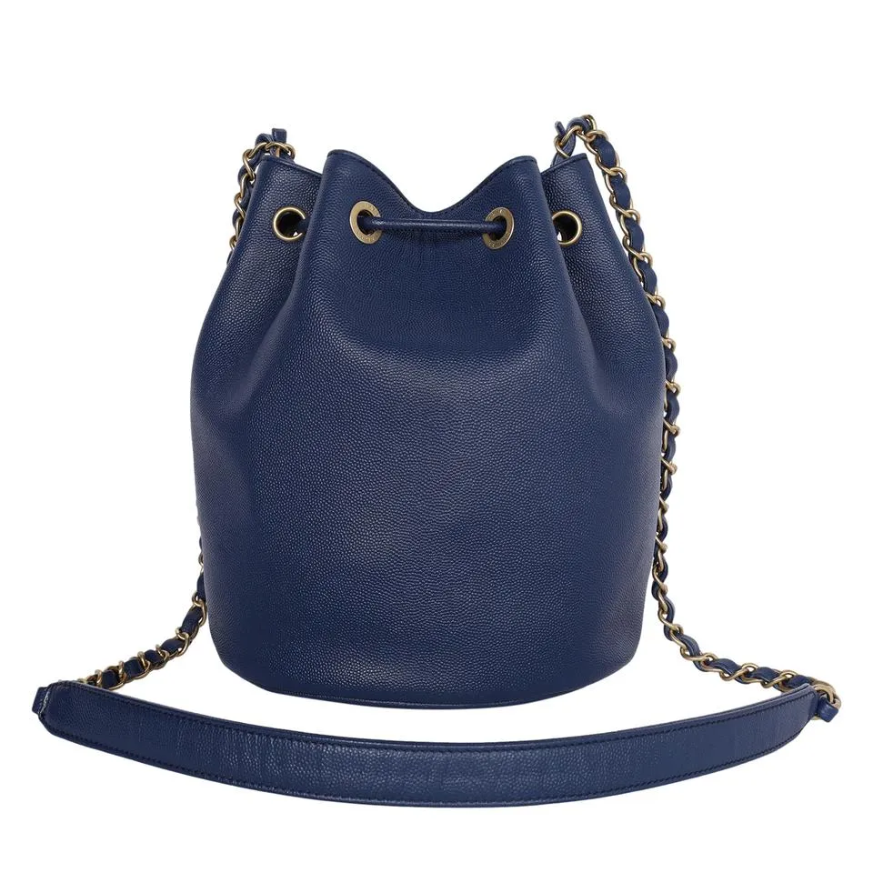 Deauville Drawstring Bucket Crossbody Bag Studded (Authentic Pre-owned)
