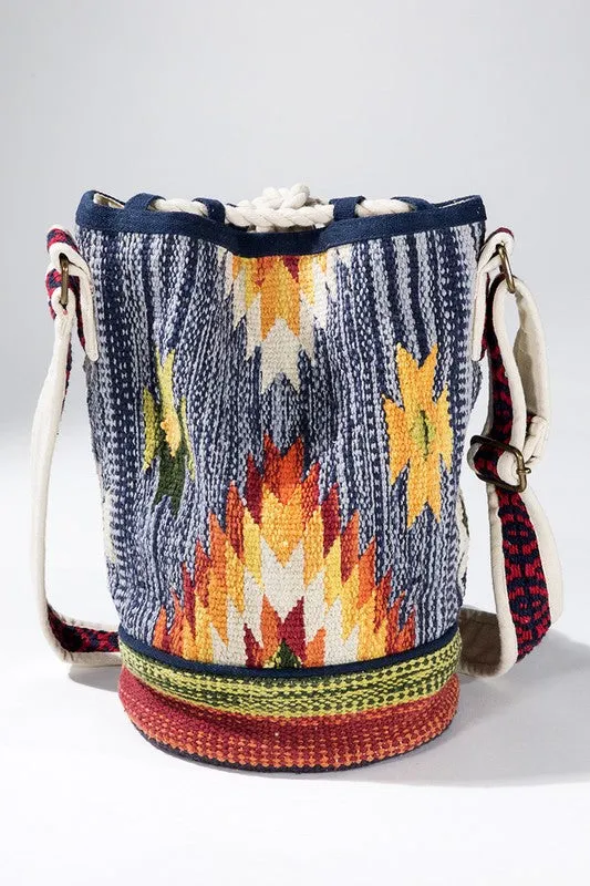 Denim Handwoven Nouveau Bucket Bag
