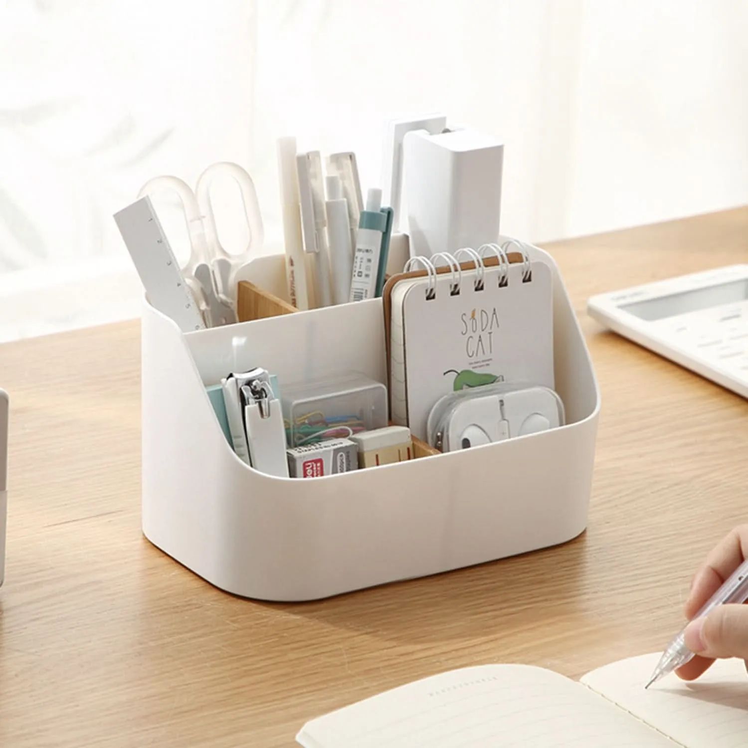 Desktop Organizer Storage Box - Ivory